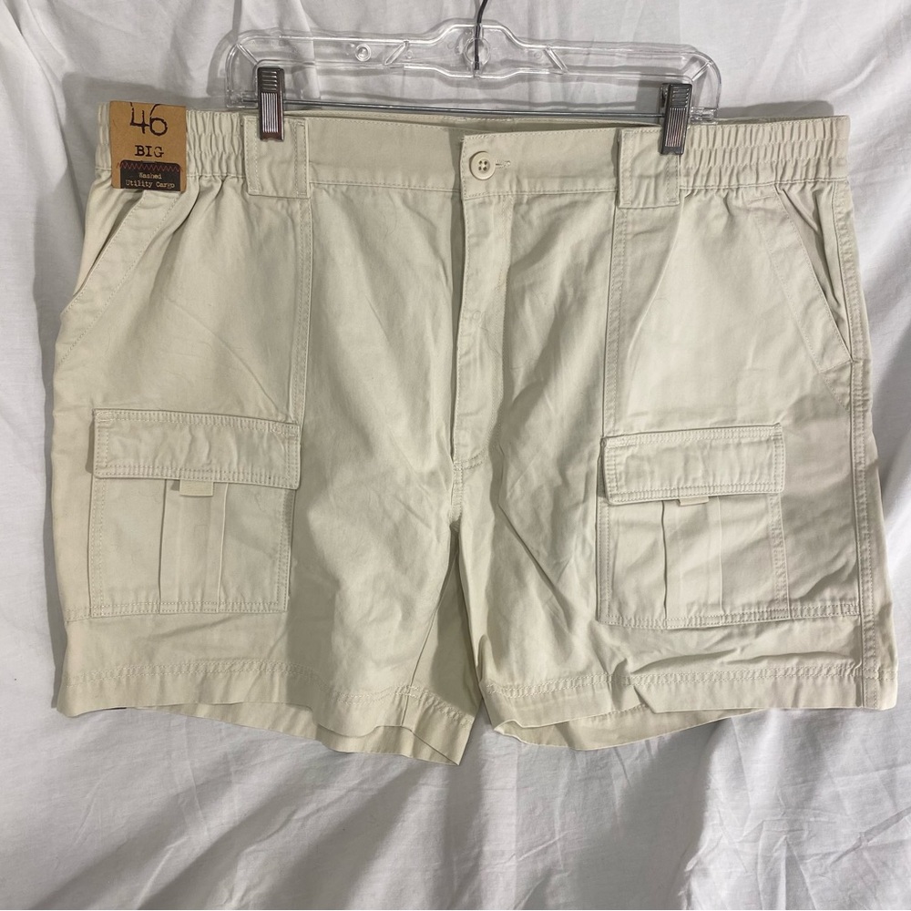 Roundtree & Yorke Cream Cargo Shorts
